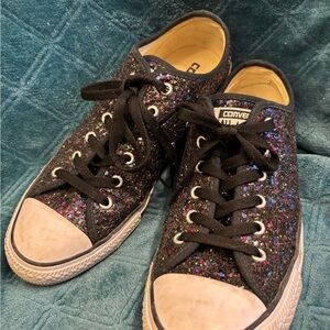 Converse Black Glitter All Star Sneakers